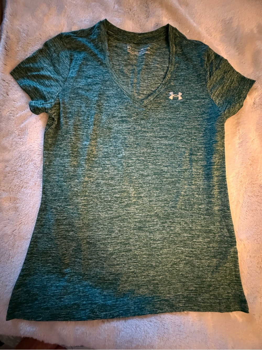 Under Armour Women's Teal Heather V-Neck Short Sleeve Tee